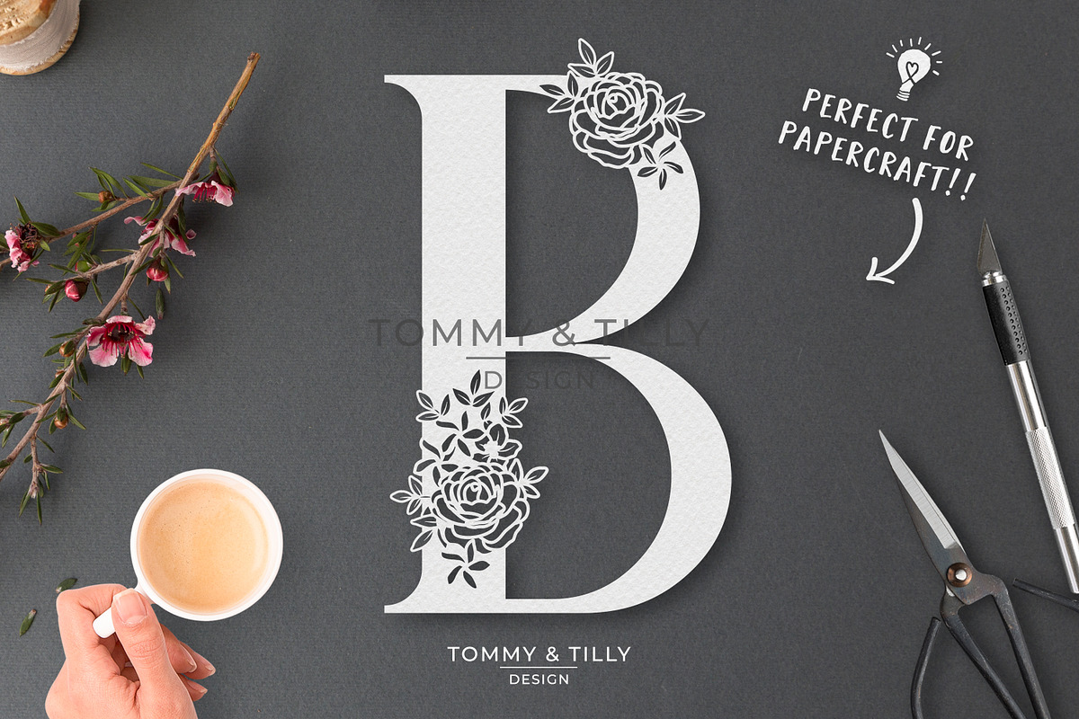A-Z Floral Letters -Cut File Clipart, an Object Graphic by Tommy & Tilly Design (Photo 4 of 7)