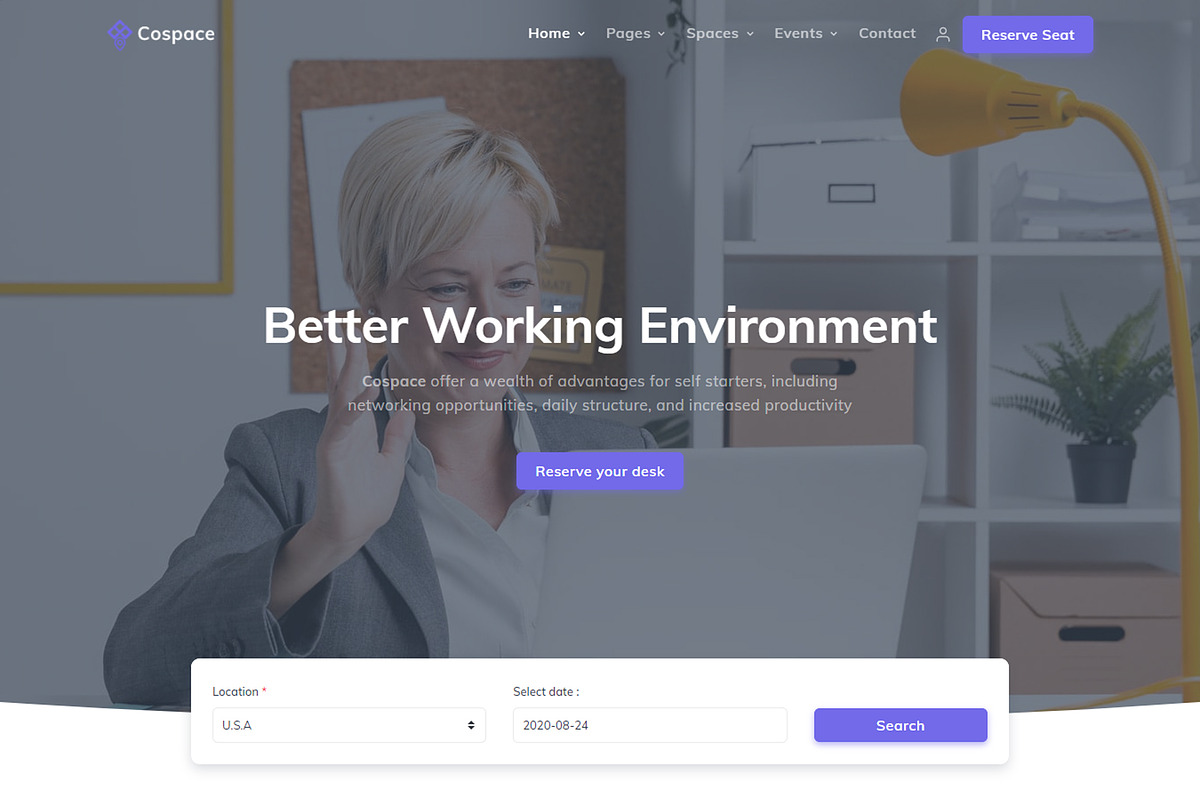 Cospace - Coworking Template, a Bootstrap Template by shreethemes (Photo 3 of 5)