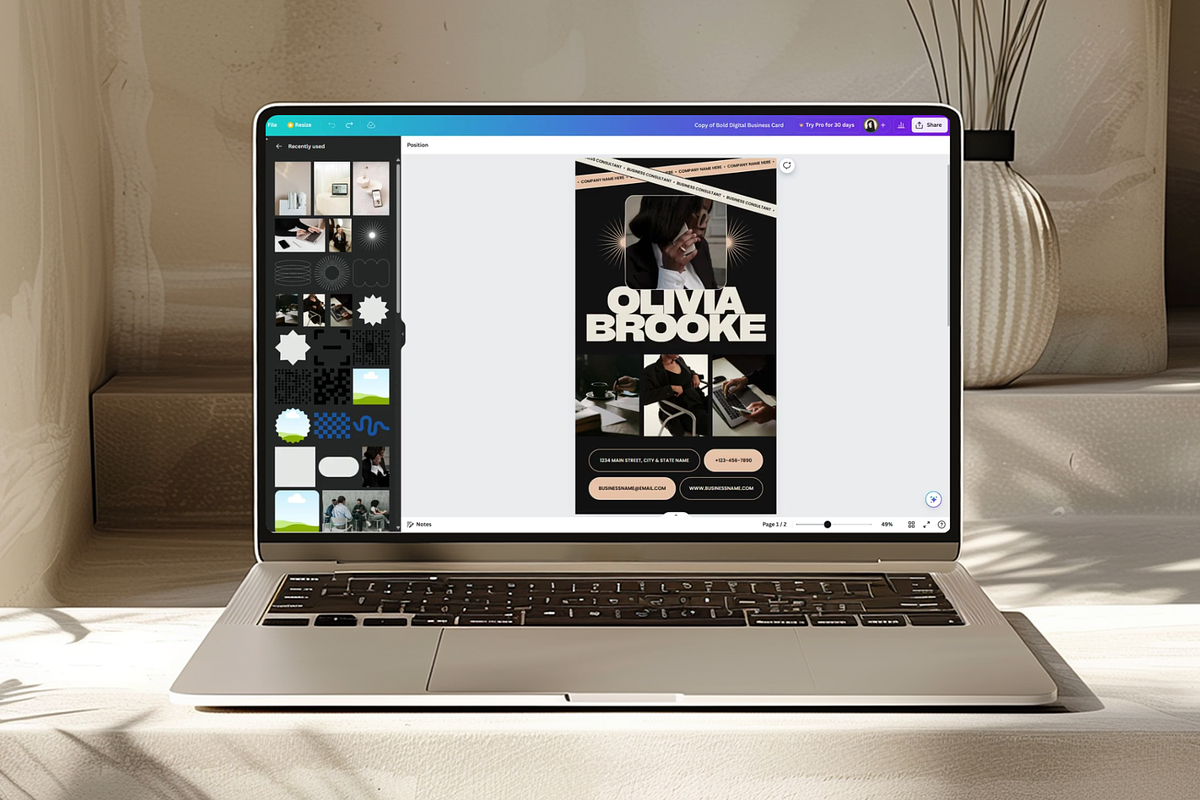 Bold Digital Business Card, a Marketing Template by Creatif Foundry (Photo 2 of 6)