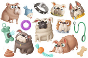 Bulldog characters clipart, an Illustration by Anastasiya Klempach (Thumbnail 6 of 8)