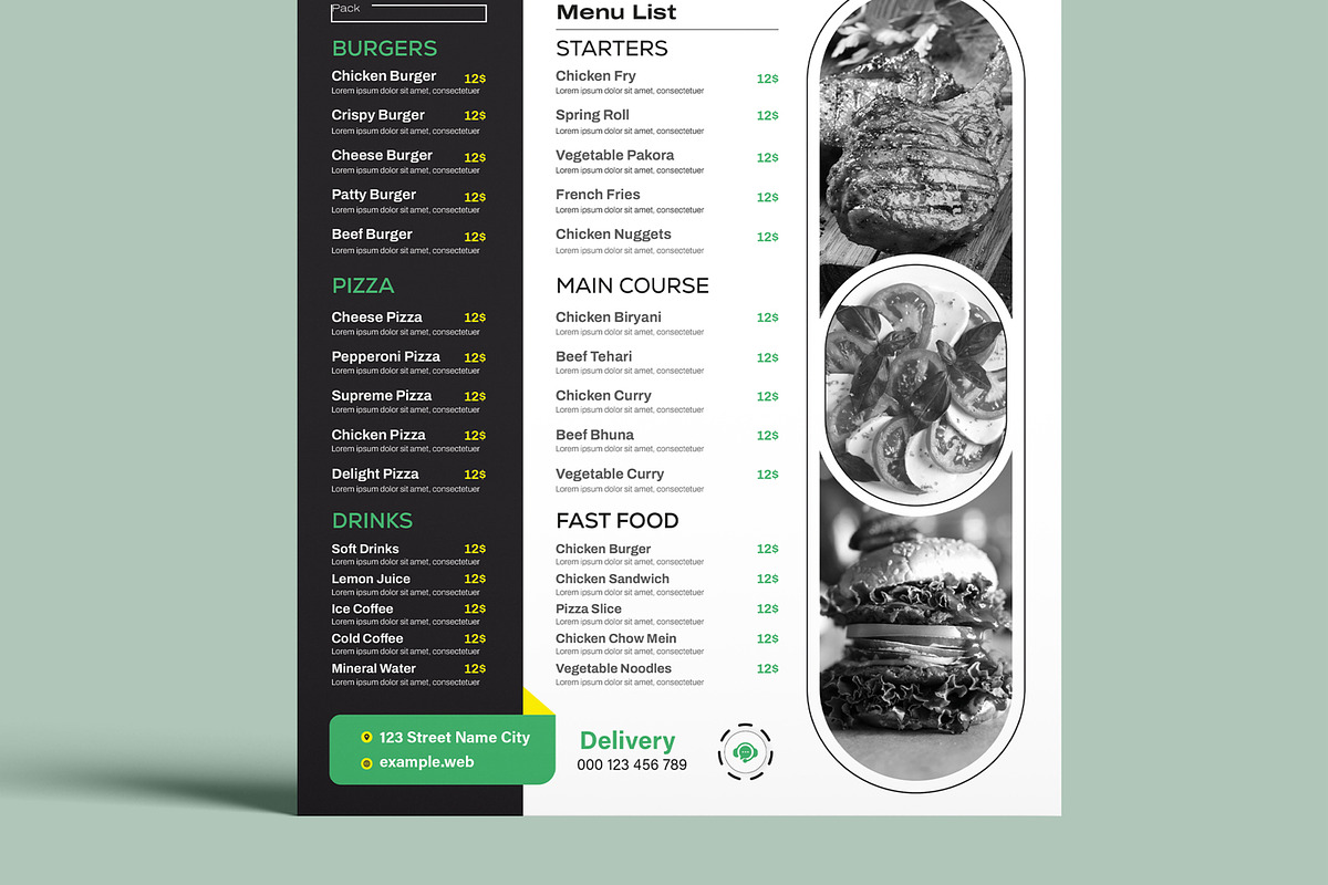 Food Menu Template Design, a Brochure Template by MightyDesign (Photo 5 of 8)