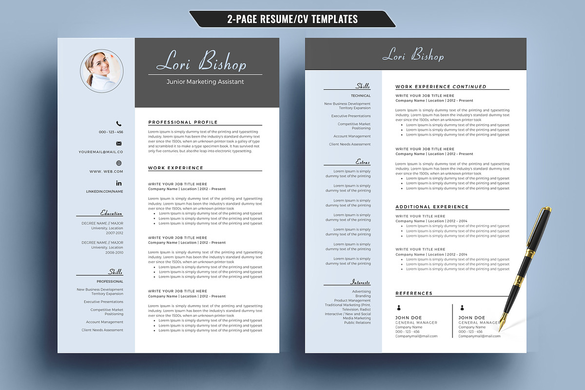 Resume/CV Template for Word, a Resume Template by TemplateCrafts (Photo 3 of 3)