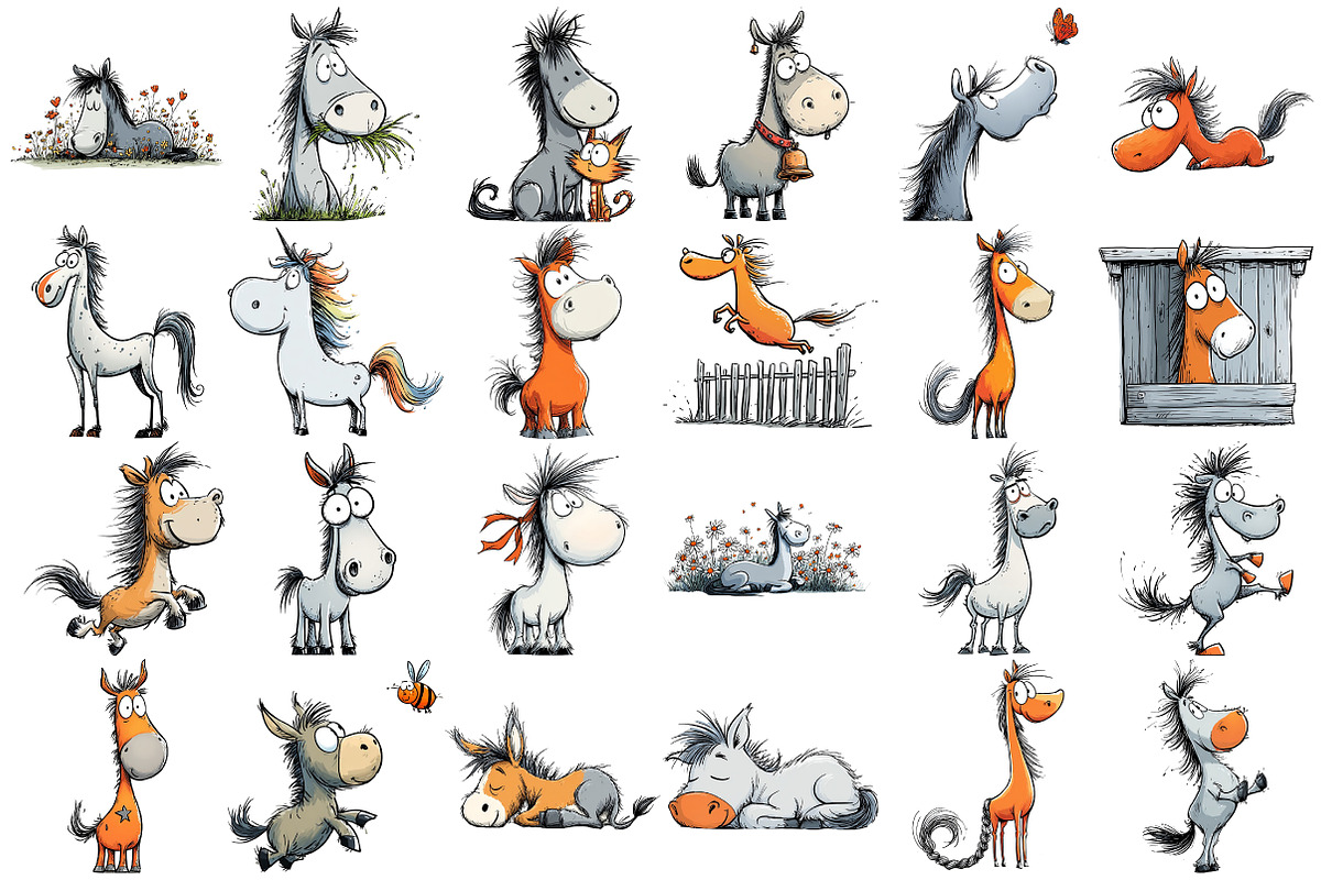 Cute Horse Clipart, an Illustration by Pixels.Craft (Photo 5 of 6)