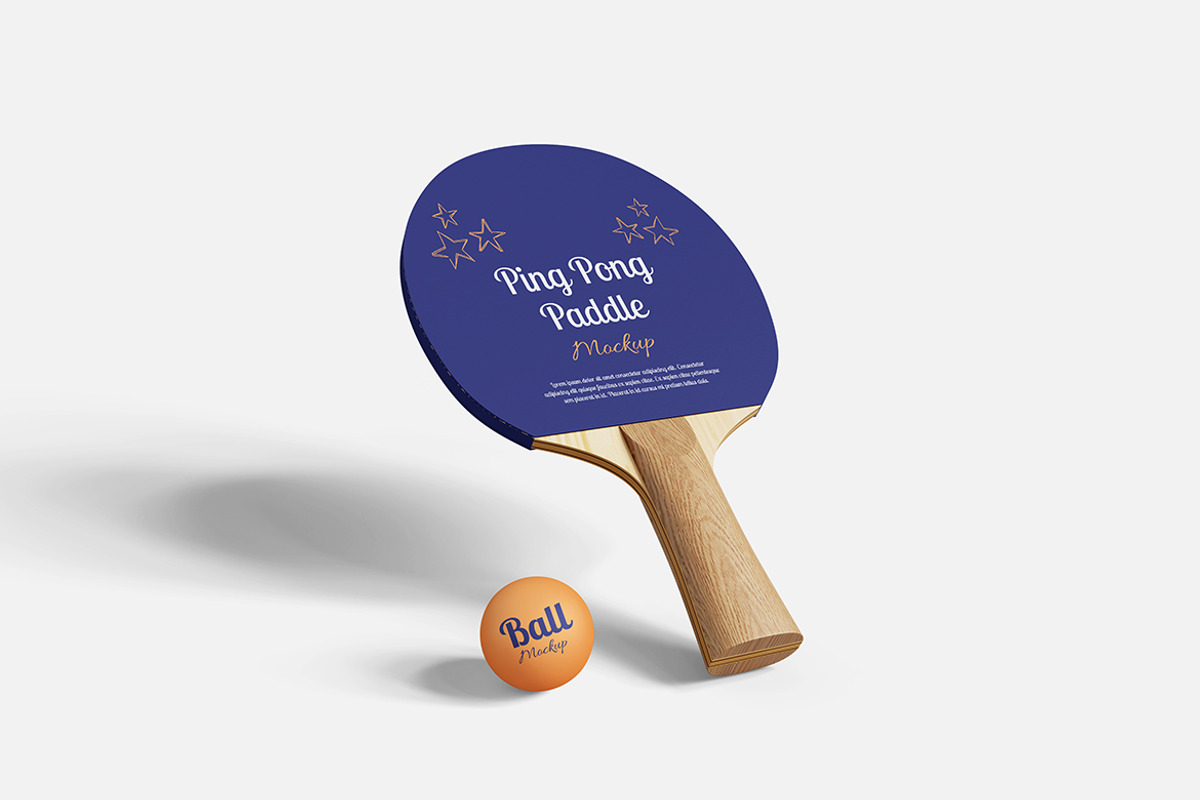Modern Ping Pong Paddle Mockup, an Advertising Mockup by Indah (Photo 6 of 6)