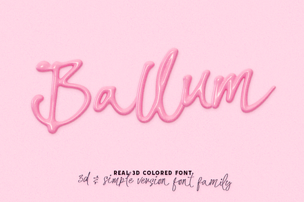 BALLUM. OTF 3D script color font., a Symbol Font by Luxfont