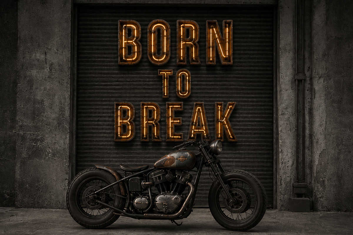 Rusty Neon Font, a Sans Serif Font by Handmadefont (Photo 3 of 19)