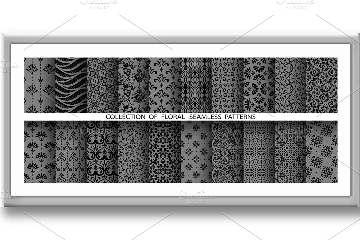 Geometric floral set patterns, a Pattern Graphic by RODINA (Photo 3 of 3)