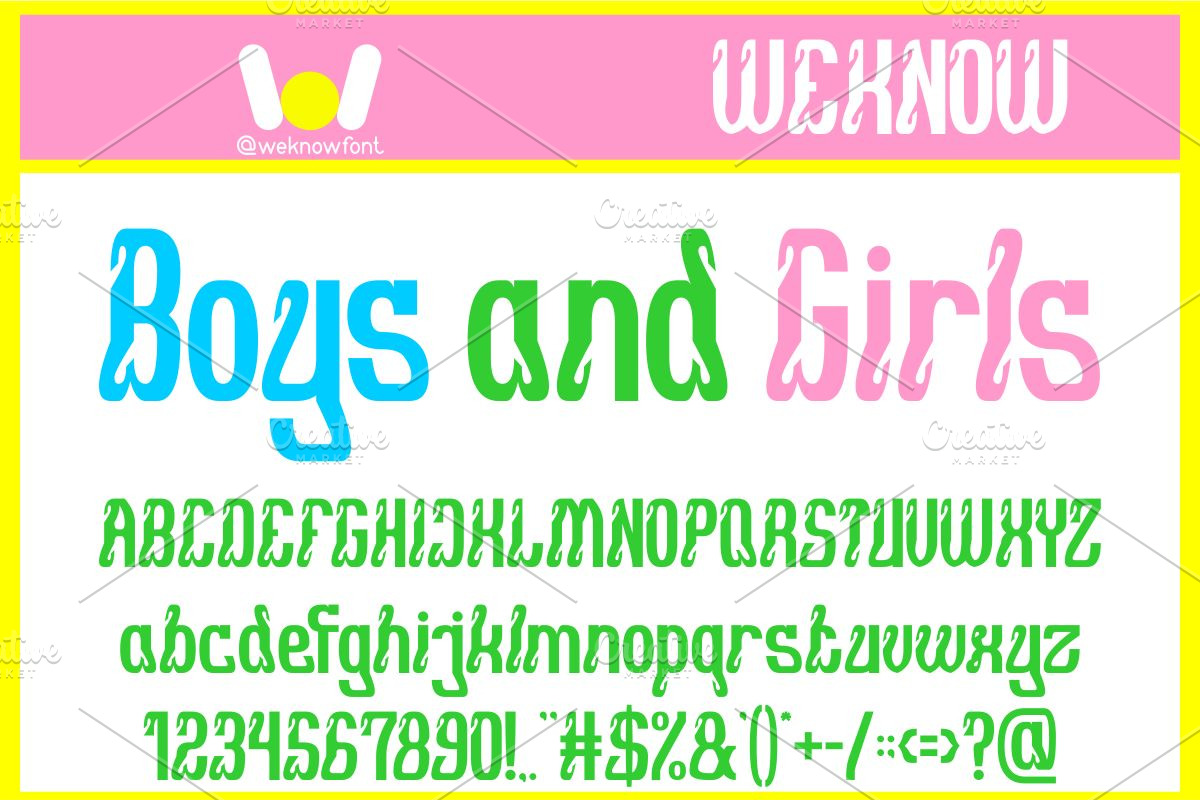 Boys and Girl font, a Font by weknow (Photo 1 of 8)