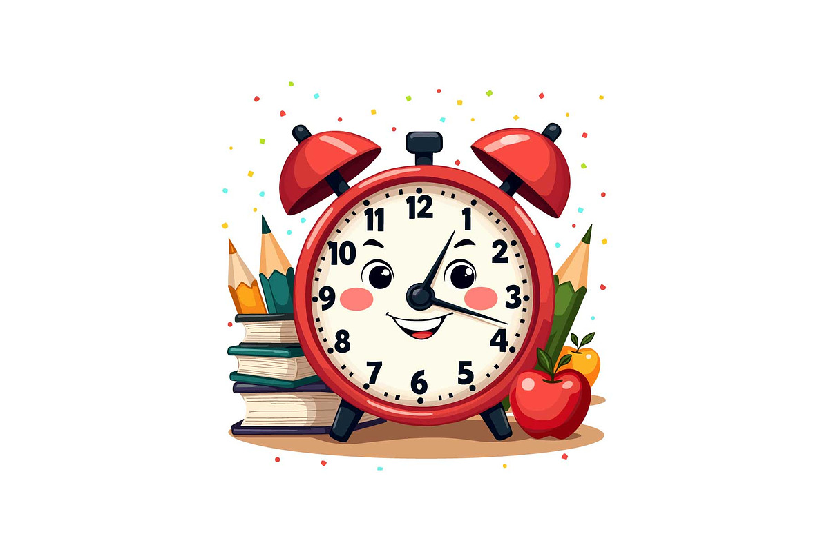 School Clock & Books Set, an Object Graphic by yasushie (Photo 5 of 13)