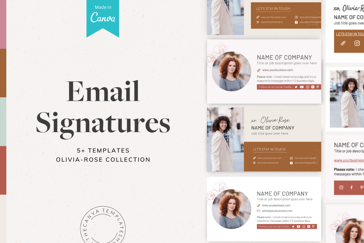 Olivia-Rose Email Signature Template, a Templates & Theme by The Canva Template Shop (Photo 1 of 4)