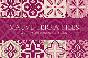 Mauve Tiles Vector Collection, a Decorative Illustration by Liliia Polos Illustration