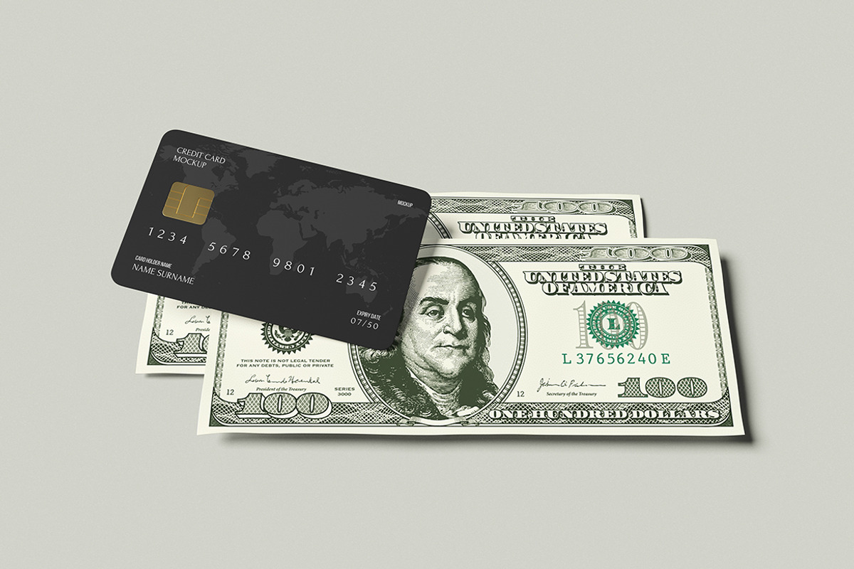 Card and Money Mockup, a Product Mockup by swsi-studio (Photo 3 of 5)