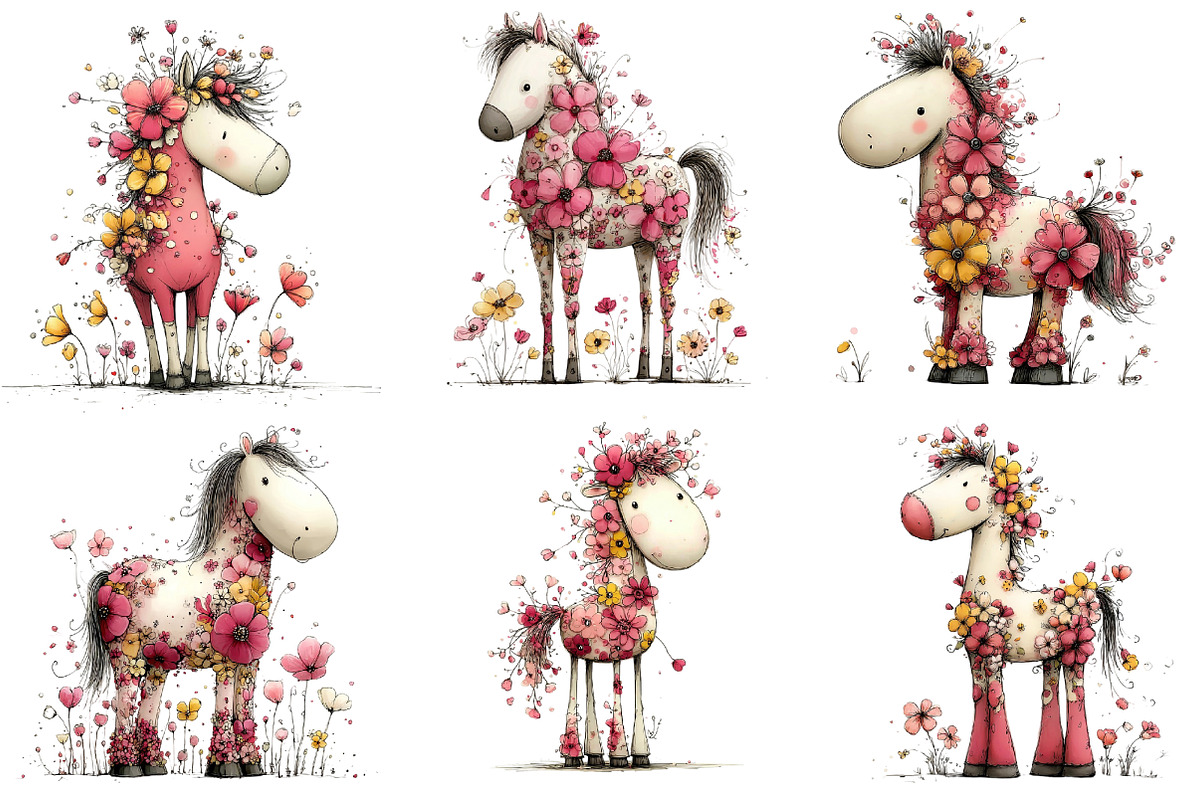 Floral Horse, an Illustration by CreationArt (Photo 4 of 5)