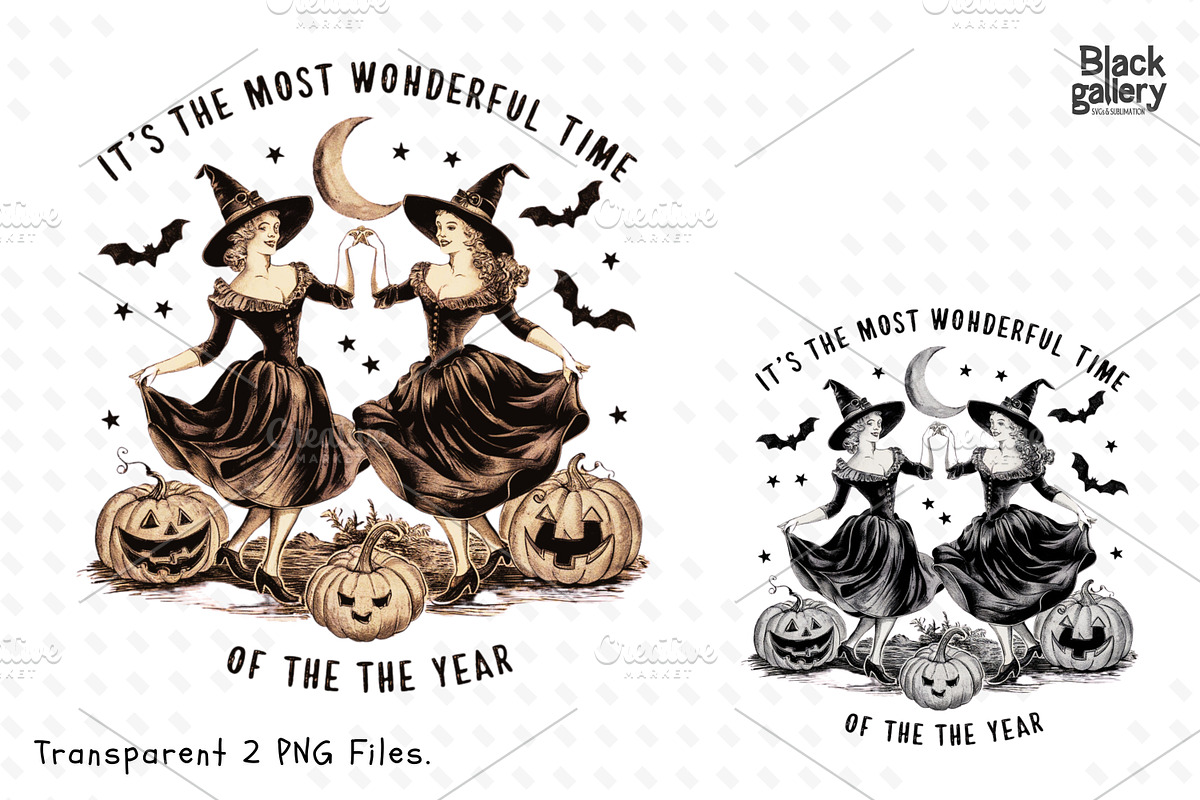 Vintage Halloween Witch PNG Bundle, a Graphic by Clipart Bloom (Photo 9 of 15)