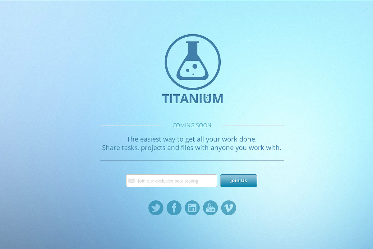 Titanium - Coming Soon Page (HTML5), a Landing Page Template by IQSIR (Photo 1 of 5)