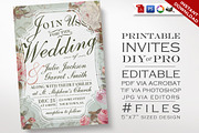 Wedding Invitation - Vintage Rose, an Invitation Template by The Geekery Store (Thumbnail 1 of 2)