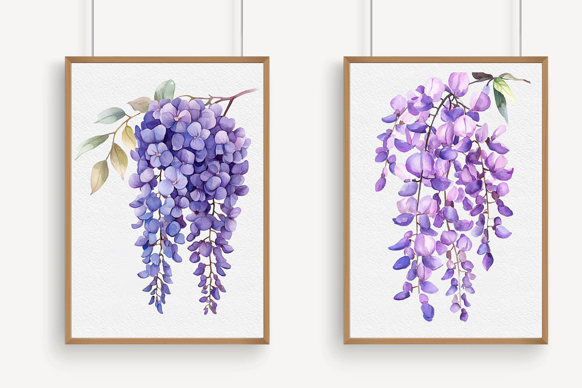 Watercolor Wisteria Garden Clipart, an Illustration by Libby Wishes (Photo 4 of 7)