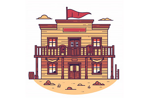 Wild West Saloon Vector Illustration