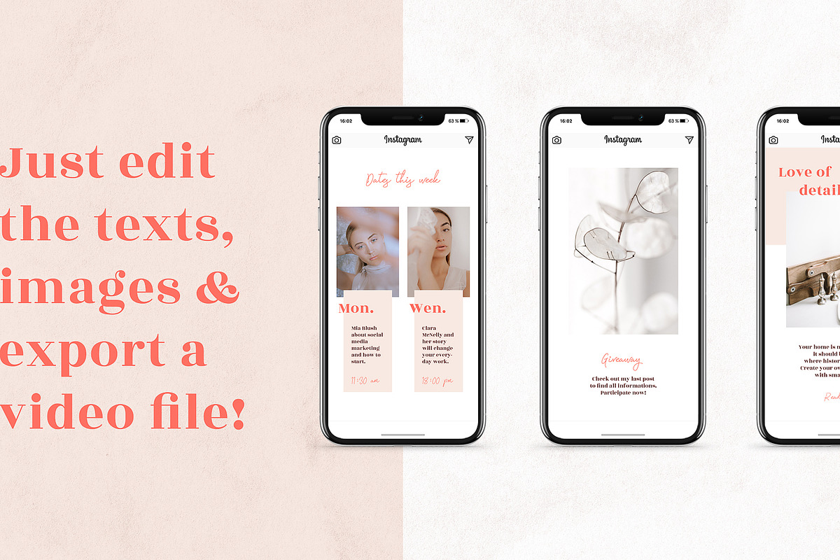 ANIMATED Instagram Stories – Coralie, a Social Media Template by AgataCreate (Photo 5 of 9)