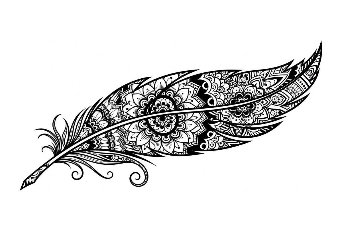Ornamental Feather SVG Bundle, an Illustration by yasushie (Photo 29 of 31)