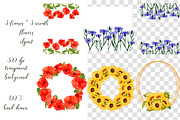 Wildflowers, stripes, checks bandle, a Pattern Graphic by Oksana Dovhopol Art (Thumbnail 22 of 23)