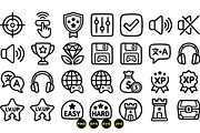 Gaming User Interface Icons Set, an Illustration by designvectx (Thumbnail 2 of 3)