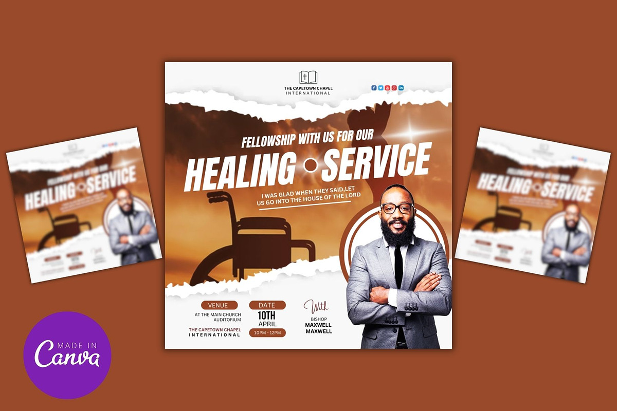 Healing Service Instagram Post, a Social Media Template by Mishek Munene (Photo 2 of 4)