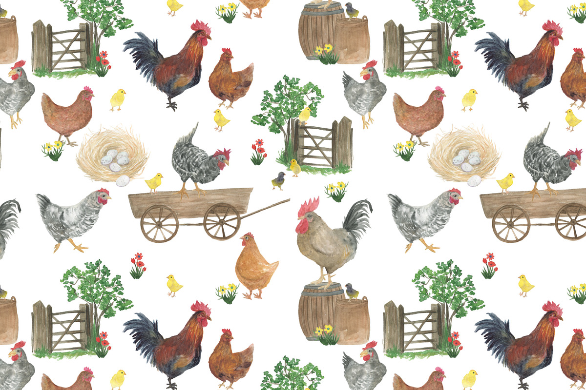 Happy farm patterns, a Pattern Graphic by ramika