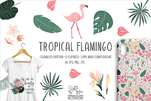 Pink Tropical Flamingo