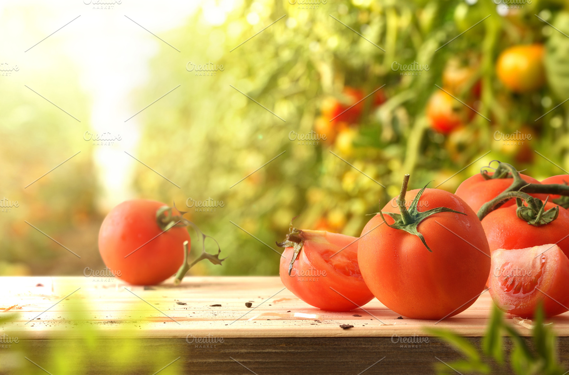 Fresh Tomatoes on Rustic Garden Table, a Food & Drink Photo by Davizro's Market