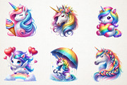 Rainbow Unicorn Clipart, an Illustration by RobertsArt (Thumbnail 6 of 7)