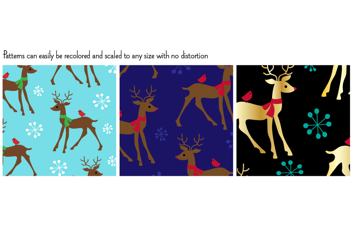 Deer Scene & Seamless Patterns preview 5