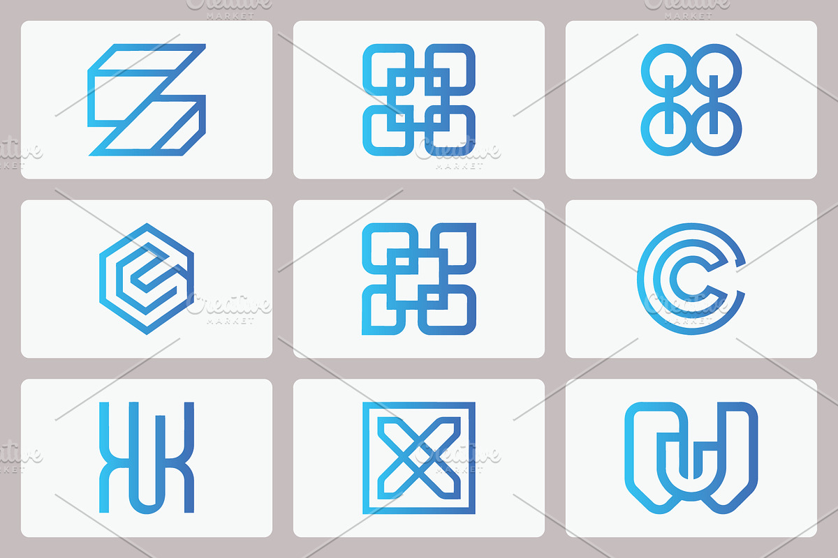 Abstract Geometric Logo Set, a Branding & Logo Template by Vectorium Studio (Photo 1 of 2)