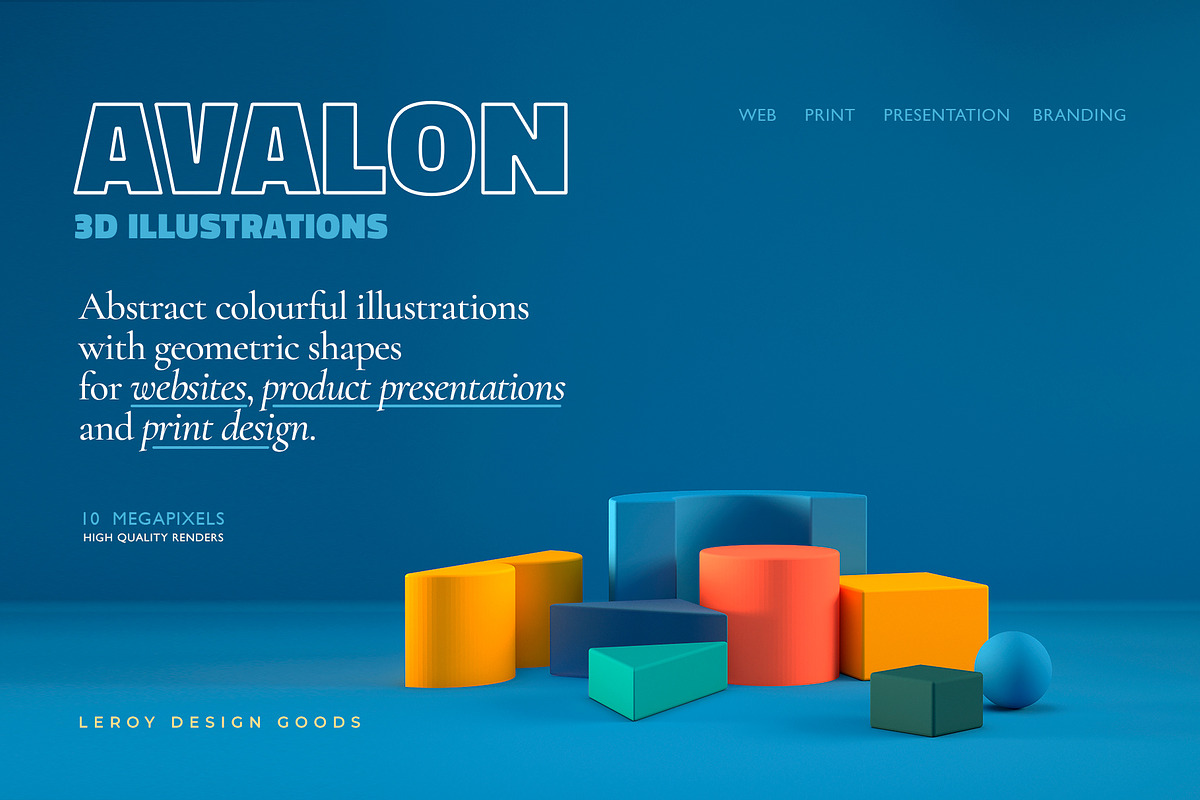 AVALON 3D Abstract Shapes v5, an Illustration by LEROY Design (Photo 7 of 9)