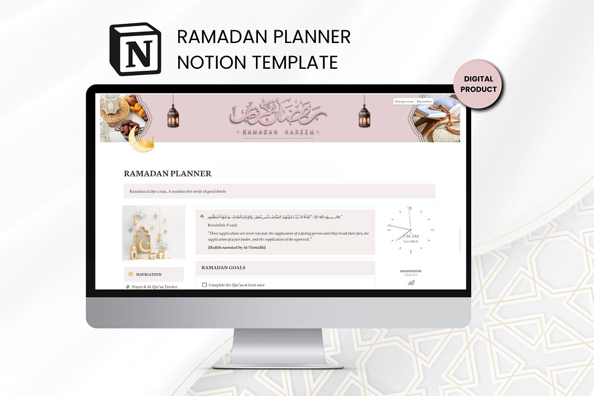 Ramadan Tracker Notion Template, a Design Template by Neelam (Photo 1 of 4)