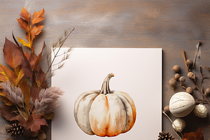 Pumpkin Spice Watercolor Clipart