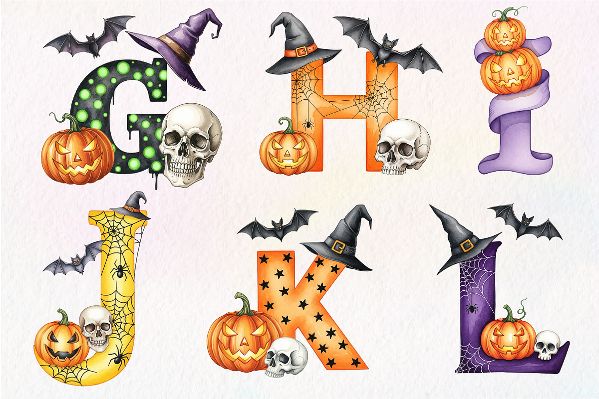Halloween Alphabet Sublimation, an Illustration by Dream Creation (Photo 3 of 6)