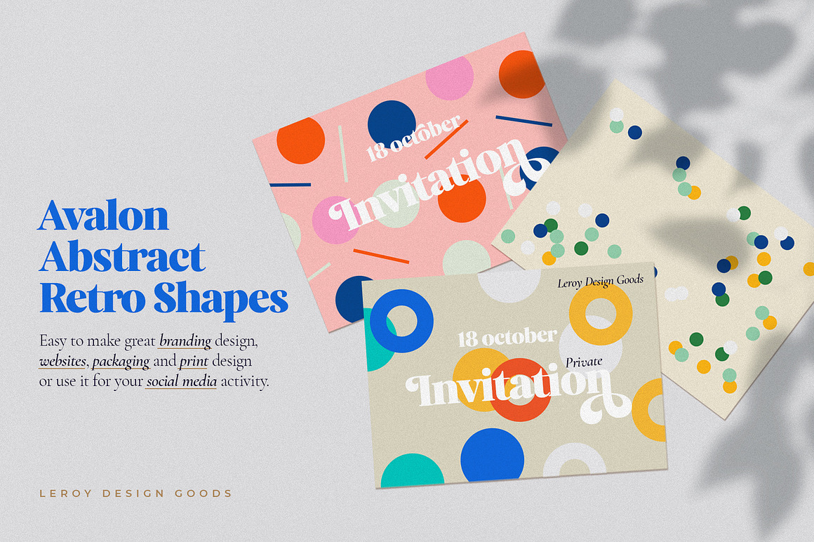 AVALON Retro Abstract Shapes ver 2.0, a Decorative Illustration by LEROY Design (Photo 6 of 10)