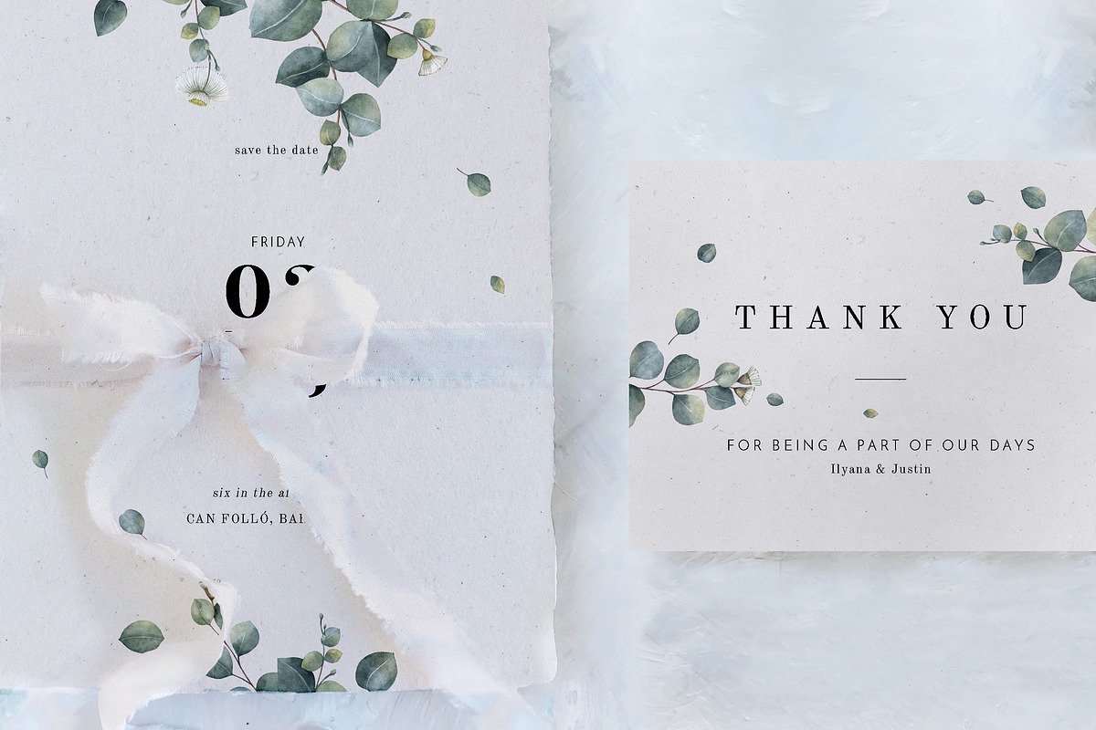 Eucalyptus Foliage Wedding Suite, an Invitation Template by BlueRobinDesignShop (Photo 3 of 10)