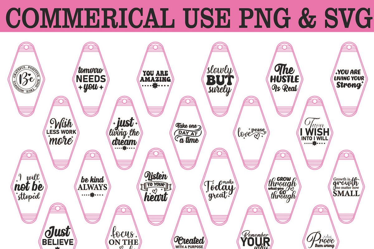 Motivational Keychains SVG Bundle, an Object Graphic by EllaMaiyaali (Photo 3 of 4)