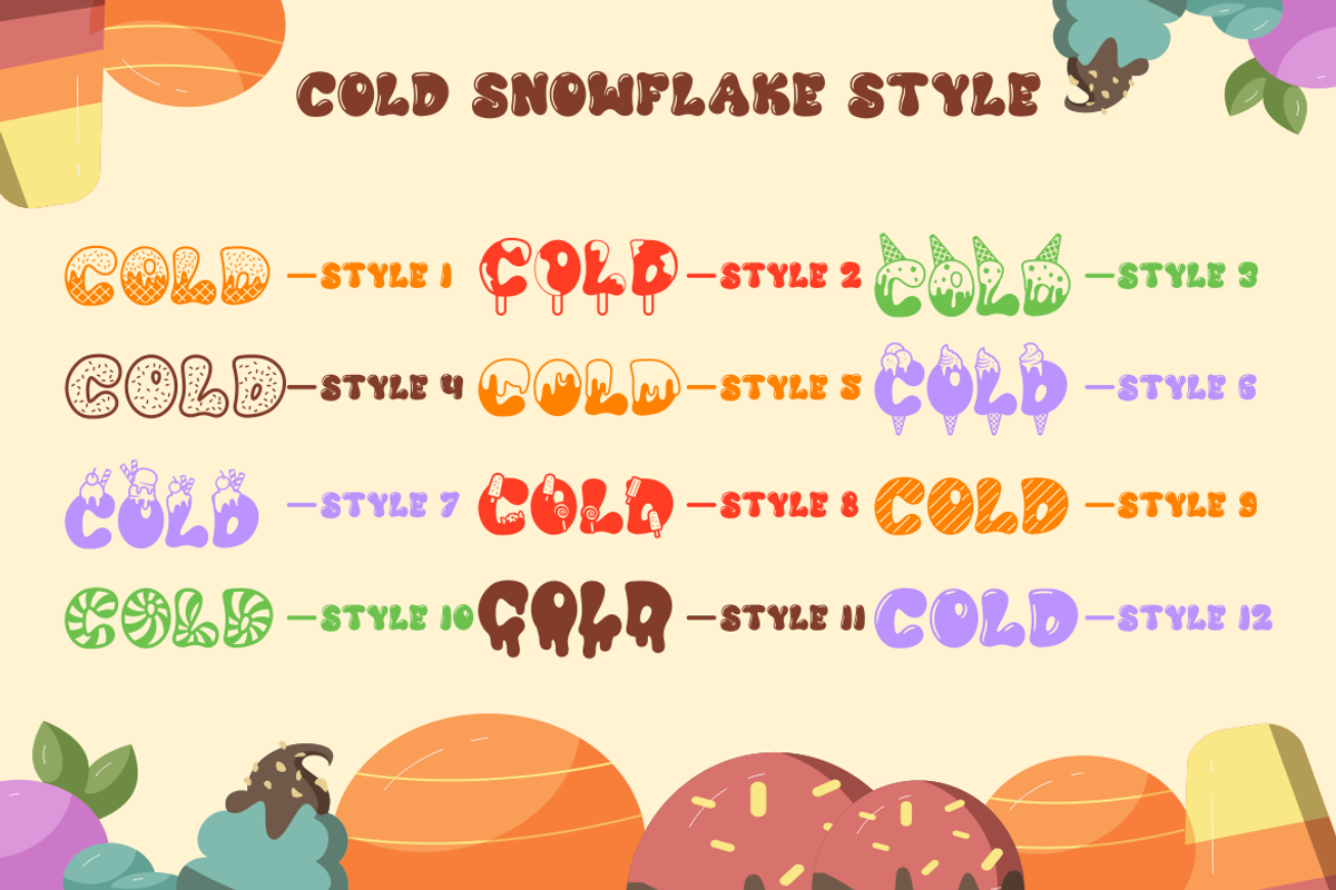 Cold Snowflake - Quirky Ice Cream Fo, a Font by PutraCetol Studio (Photo 5 of 11)
