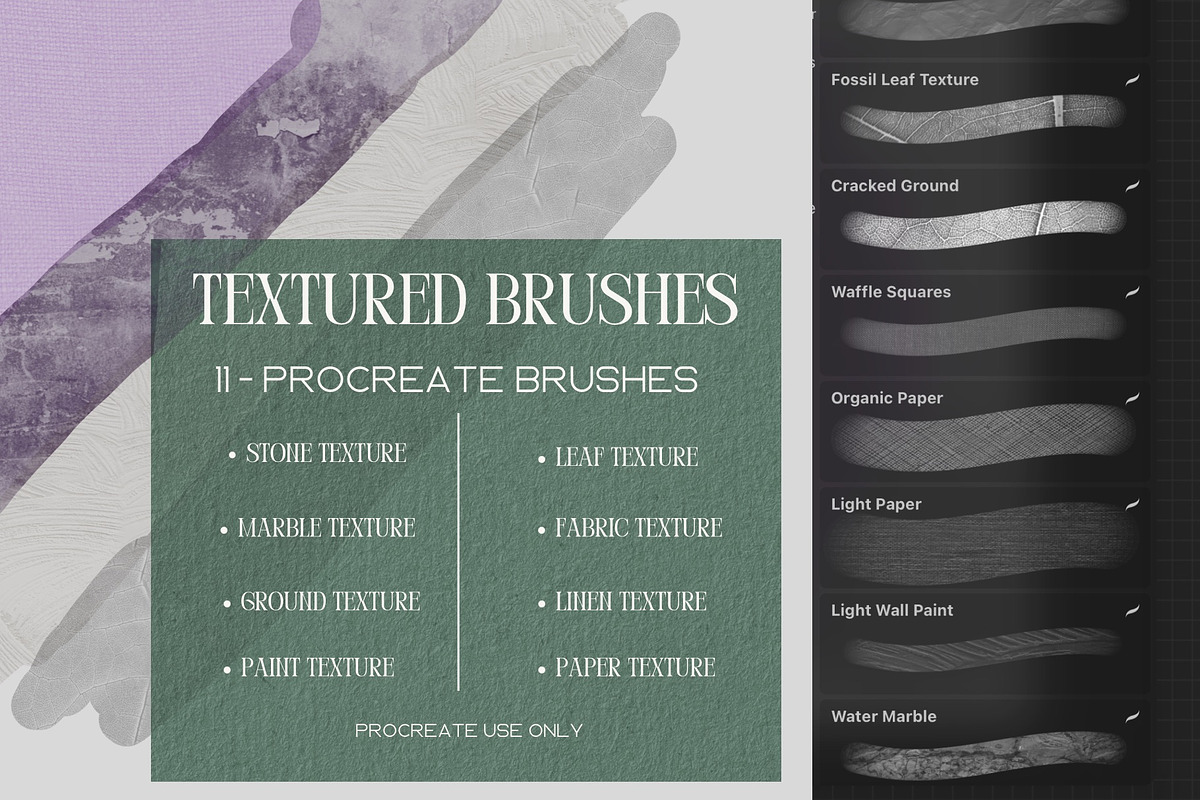 Organic Texture Procreate Brushes, a Brush Add-On by Studio Print Co. (Photo 1 of 9)