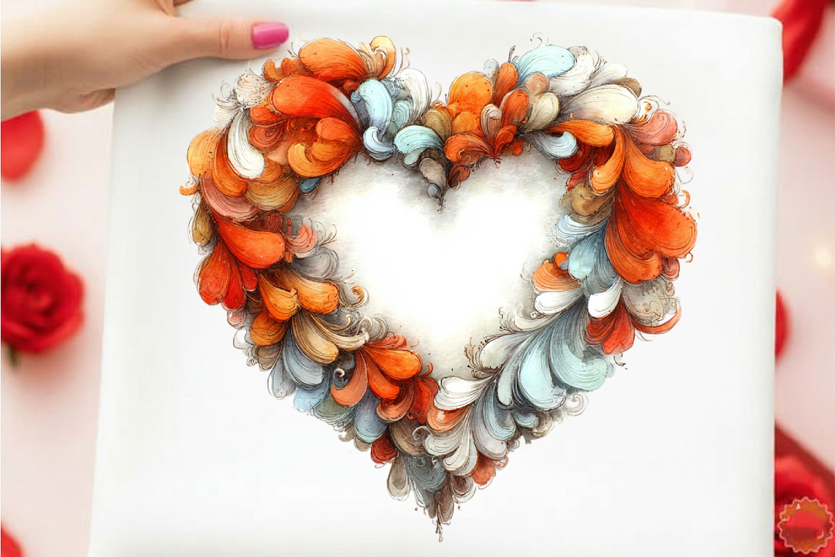 Brushstrokes Valentine Hearts Clipar, an Illustration by designcity5 (Photo 5 of 5)