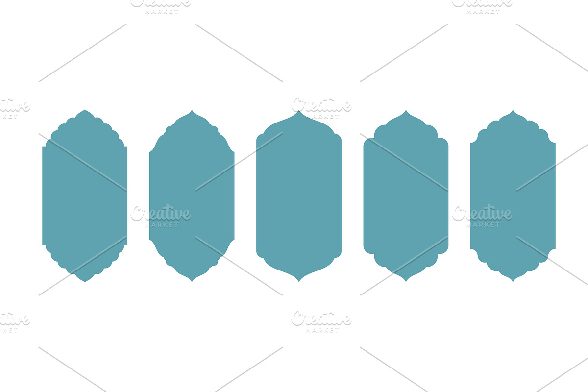 Set of Islamic Frame Borders, an Illustration by Liudmyla Matviiets
