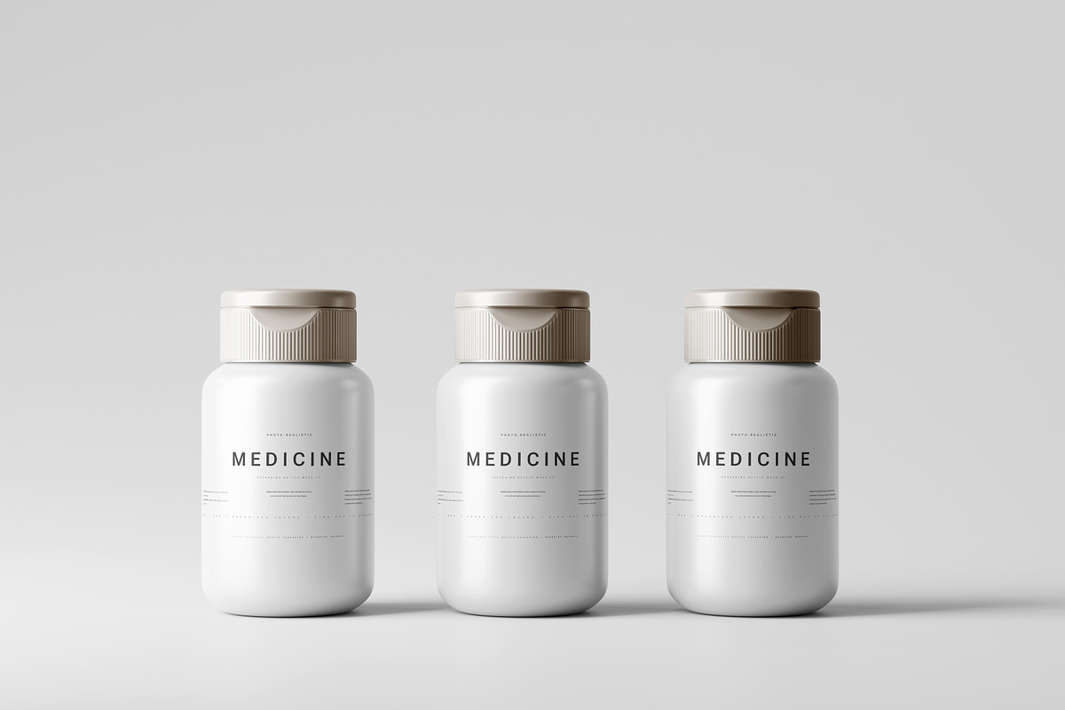 Plastic Medicine Bottle Mockup, a Cups & Container Mockup by pmvch (Photo 6 of 10)