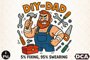 DIY Dad Funny Fathers Day Sublimatio, an Illustration by DreamCafeArt