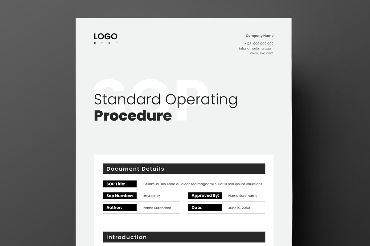 Standard Operating Procedure (SOP), a Stationery Template by Niofix (Photo 1 of 6)