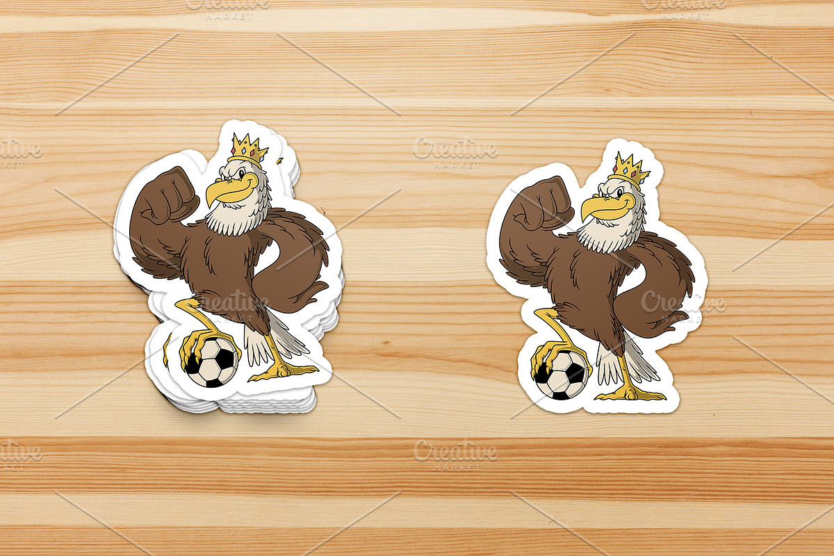 King Eagle Mascot with Soccer Ball, an Object Graphic by Judsart (Photo 3 of 3)