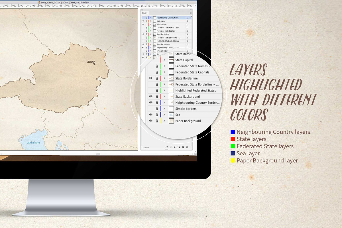 Le Tour du monde - Austria map, an Object Graphic by volume 1 visual design (Photo 7 of 20)