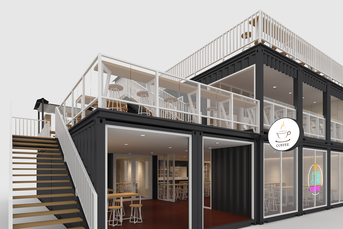 3D Model Container Cafe 9, an Architecture 3D Model by SR 3D Visual (Photo 12 of 23)